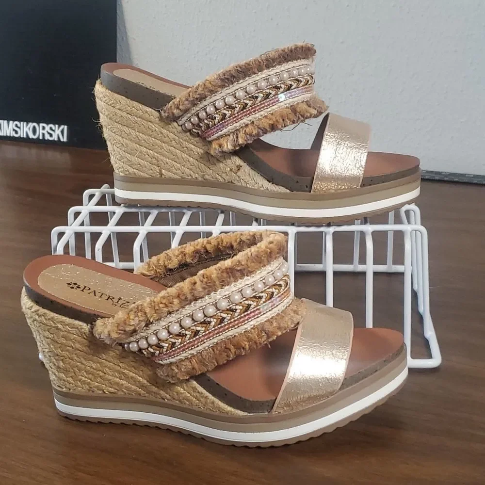 Patrizia‎ by Spring Step Kowaru Tassel Espadrille Wedge Sandals Shoes 37